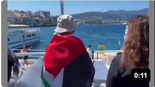 Israelis arriving in Cyprus were greeted by pro-Palestinian chants by the locals as soon as they disembarked