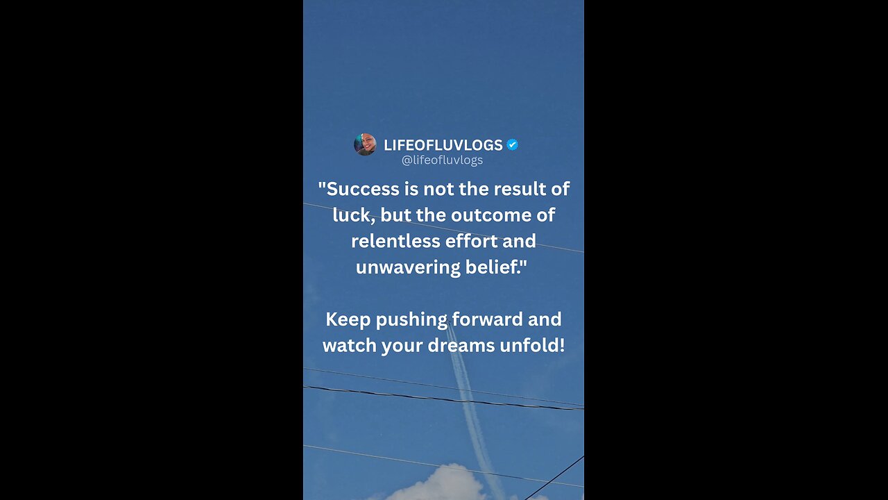 Success is not luck