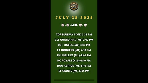 FREE MLB PICKS JULY 28 2025