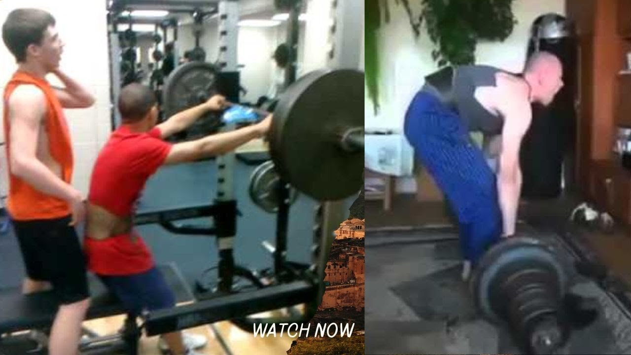 The worst spotter in the world. The worst deadlift form ever. Dumb Workout Fails