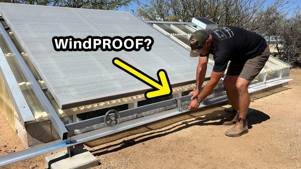 Windproof? The Sunken Greenhouse Shade gets LOCKED in! #sunkengreenhouse #walipini