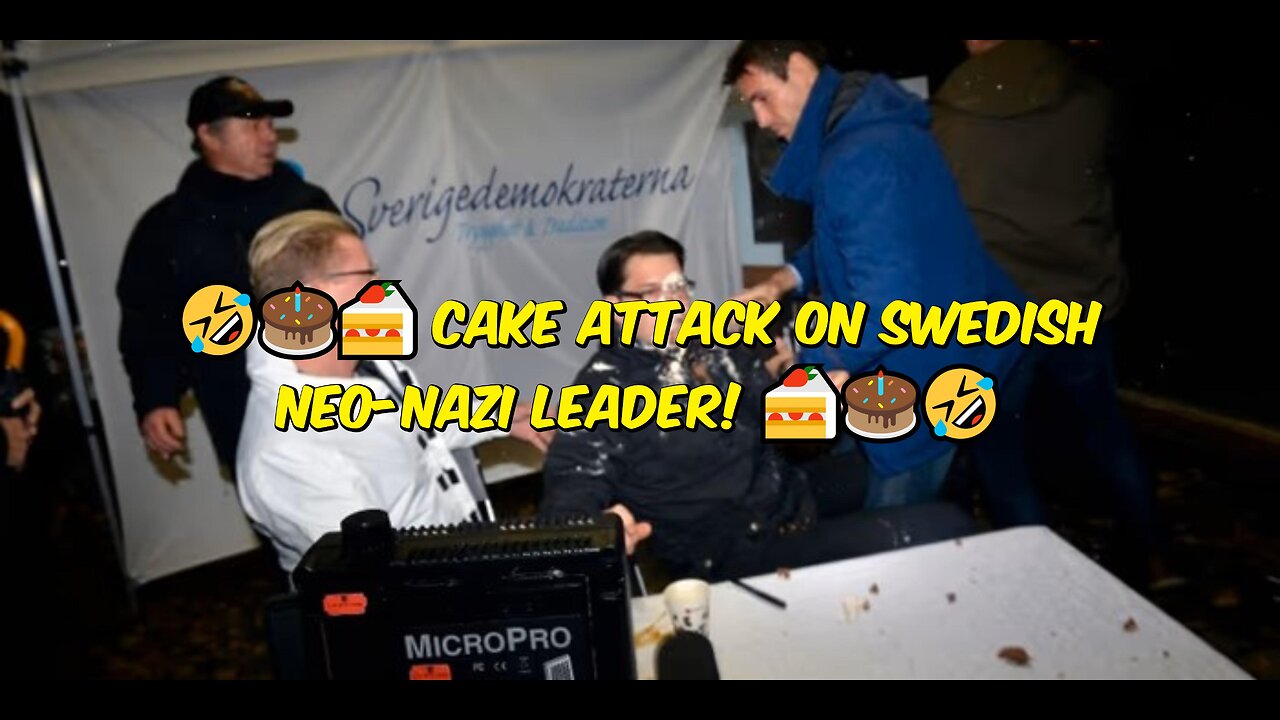 🤣🎂🍰 Cake Attack on Swedish Neo-Nazi Leader! 🍰🎂🤣