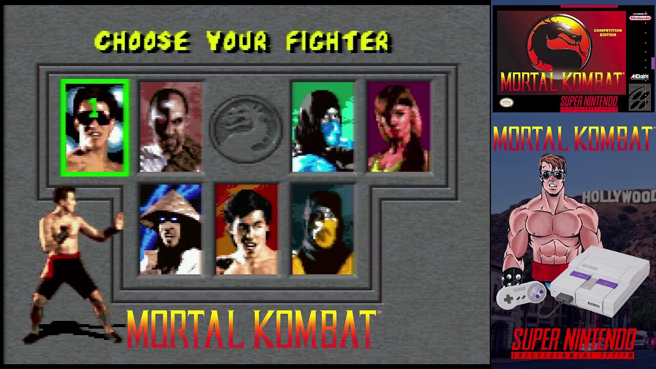 Mortal Kombat (Super Nintendo) - Johnny Cage gameplay