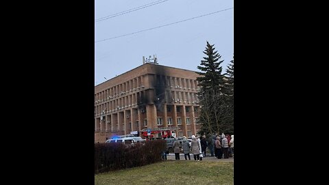 Kashira, Moscow region, the city council (administration) is burning.