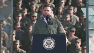 VP JD VANCE: "I bring greetings today from our Commander-in-Chief, Donald J. Trump,"