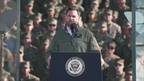 VP JD VANCE: "I bring greetings today from our Commander-in-Chief, Donald J. Trump,"
