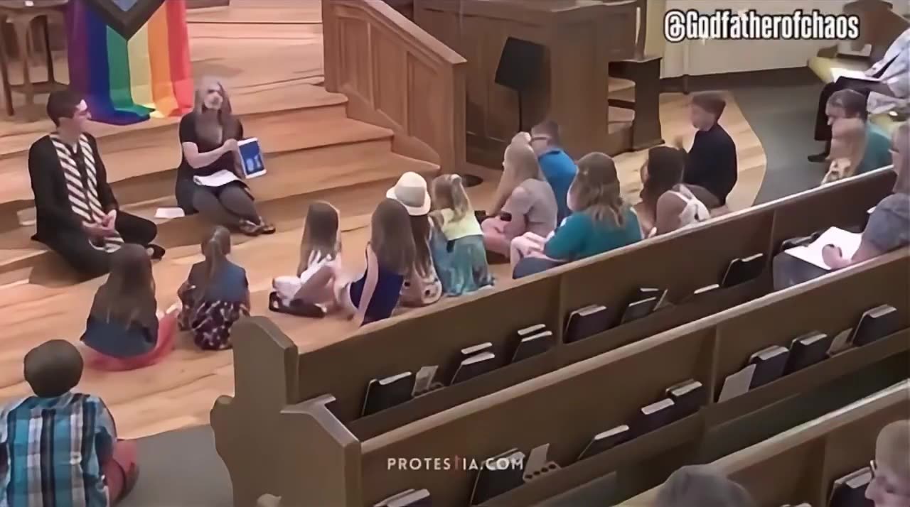 Pastor tells little kids that the rainbow in Noah is LGBT