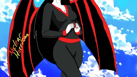 Oc speedpaint nuclear the vampire with a blue sky