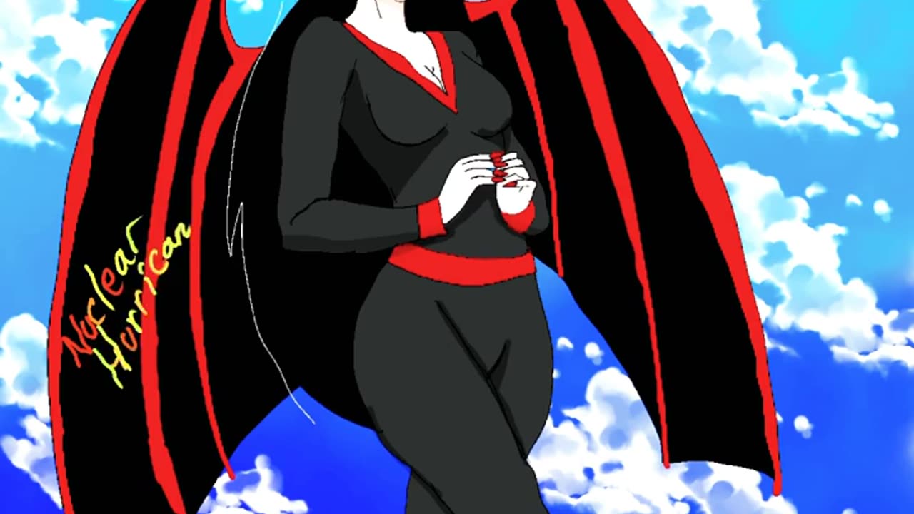 Oc speedpaint nuclear the vampire with a blue sky