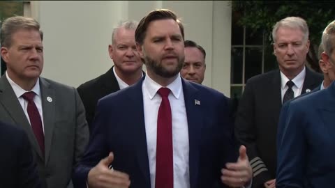 Vice President JD Vance speaks at the White House stakeout cam