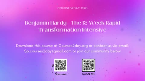 [GET] Benjamin Hardy – The 12-Week Rapid Transformation Intensive