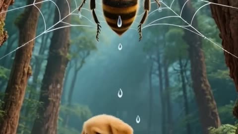 The poor puppy rescue bee in spider web #puppy #rescue #spider #bee #animals #rescueanimalsaas