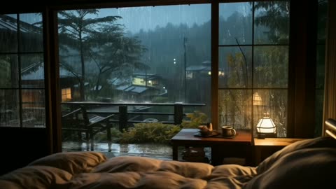 "Peaceful Rain from My Bedroom Window