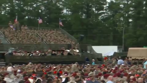 Awaiting POTUS's arrival for the Army 250 Celebration at Fort Bragg