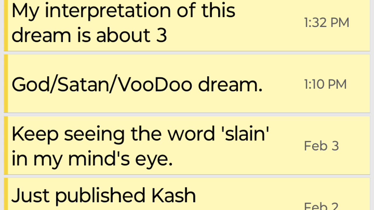 Screen Recording of Prophetic Message I Wrote in my Note App