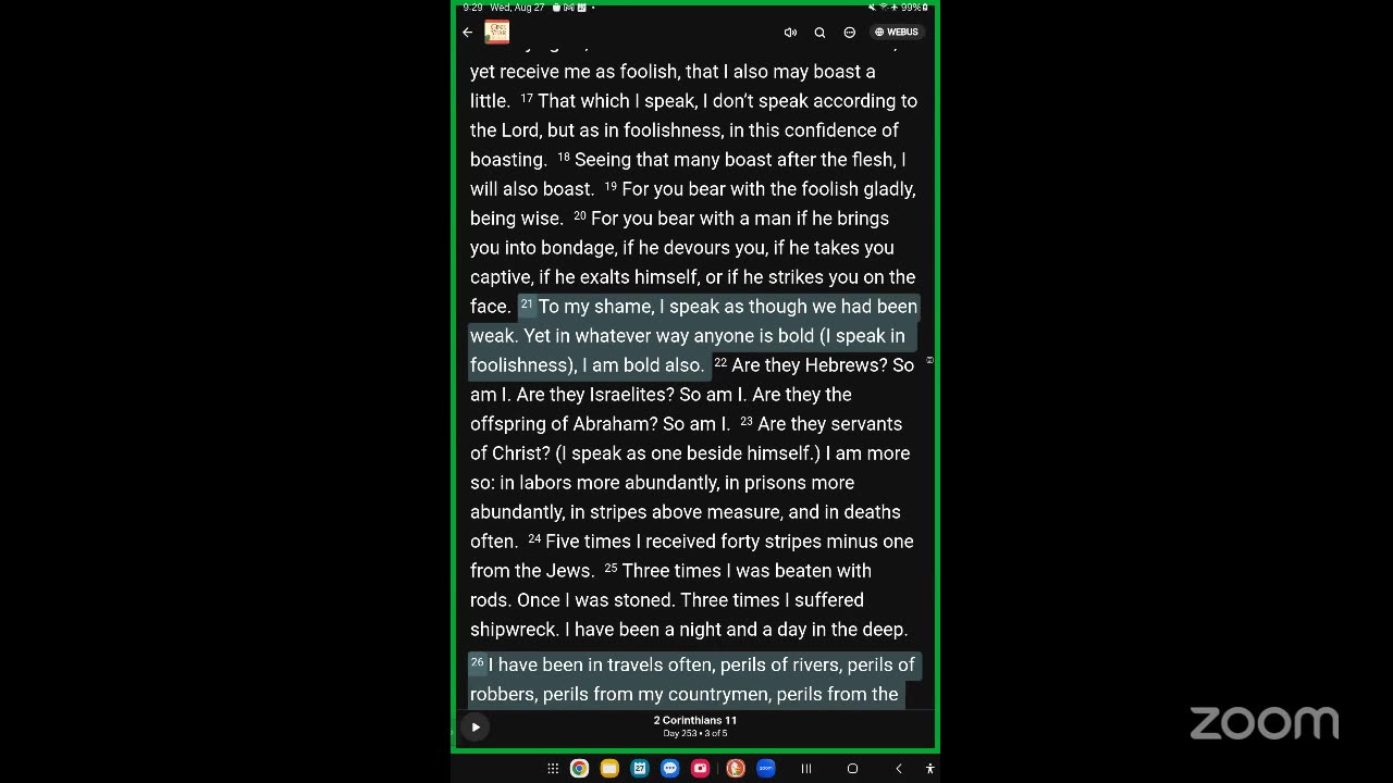 Sep 10th, Day 253 - LIVE - Reading The One Year Bible Together