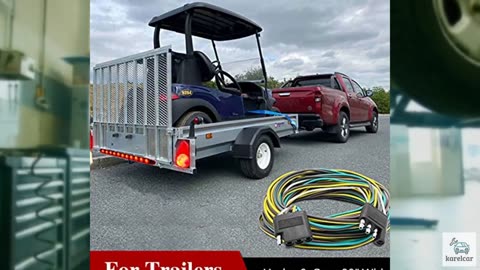 LIMICAR Trailer Wiring Harness Kit, 25ft Trailer Wire with 4 Flat Extension Conn
