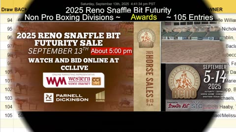 2025 Reno Snaffle Bit Futurity ~ Saturday NP Boxing