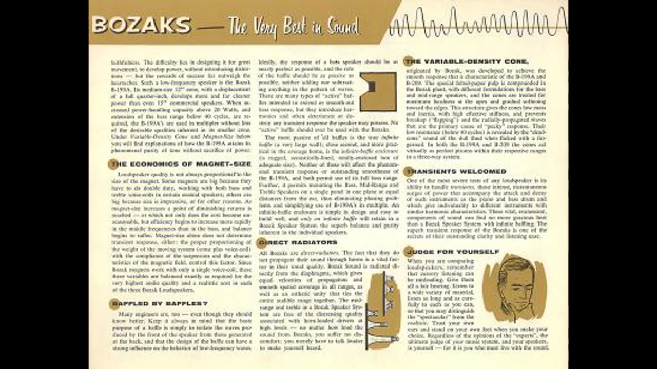 1958 Bozak Speakers Catalog No Sound, Historical Reference