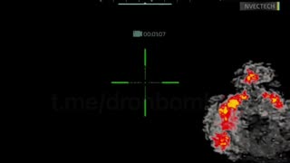 🇺🇦✈️ Thermal imaging captured Shahed being destroyed by a missile fired from an F-16 fighter jet.