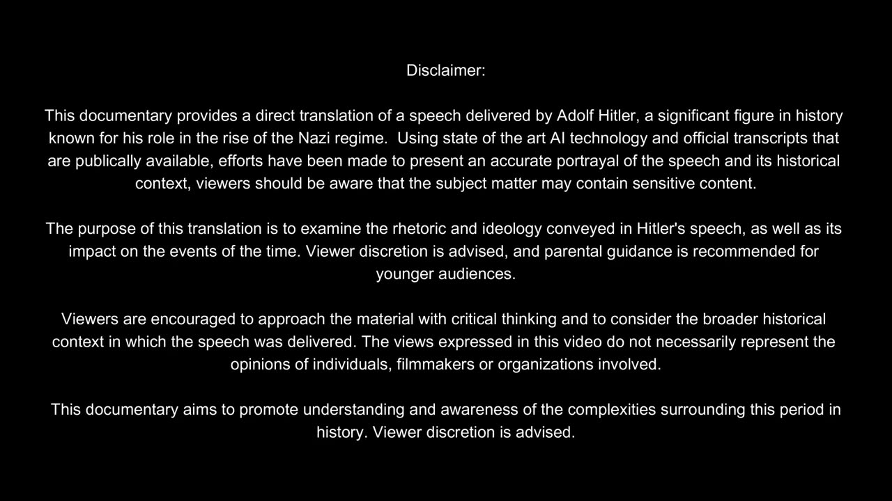 Adolf Hitler FULL SPEECH in ENGLISH AI Reconstructed Audio Freedom or Slavery Munich, Germany 1922