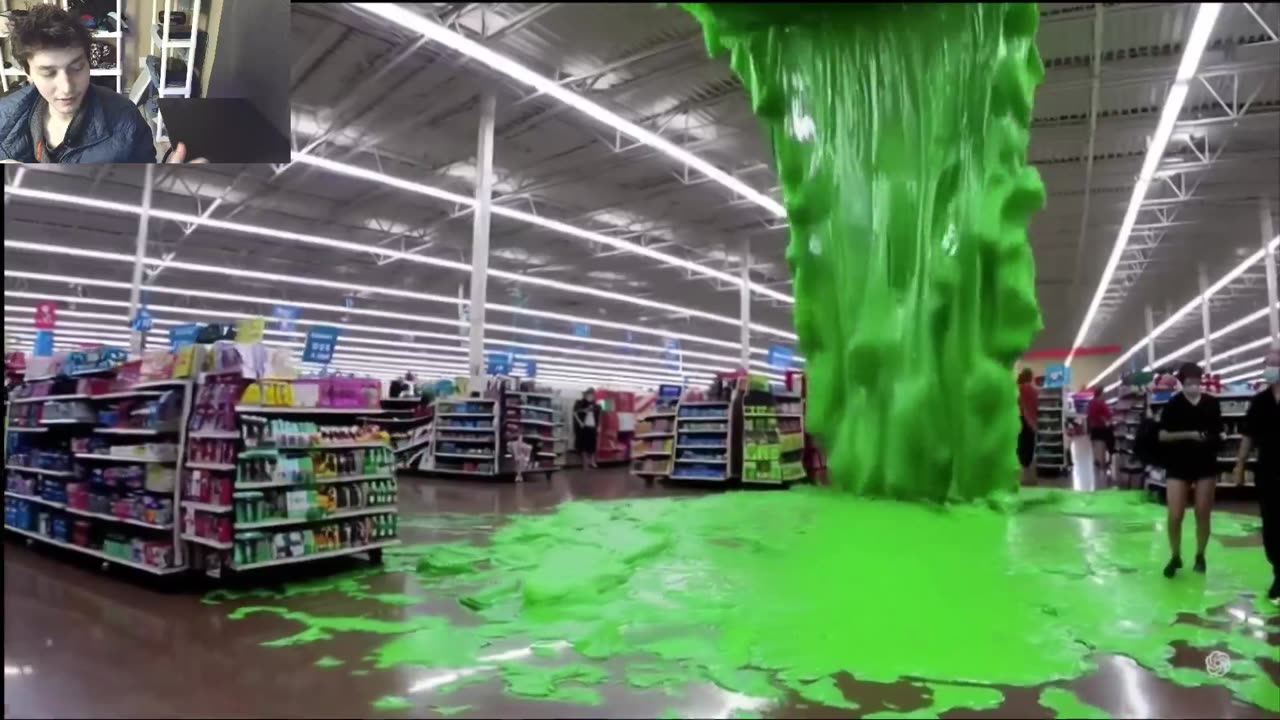 Outtake #1,128 Of The Large Green Slime Spill In A Walmart Supercenter Fake Funny Parody Video