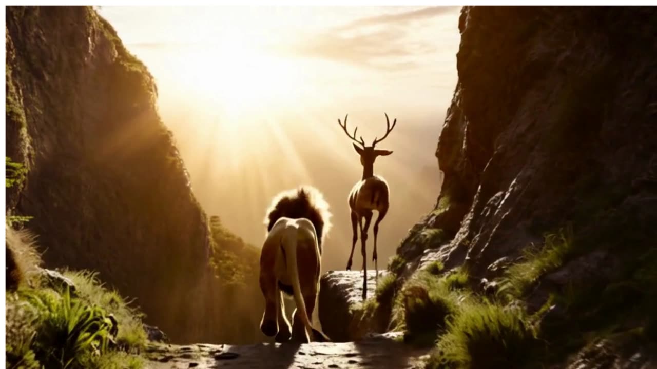 Deer Outsmarts Charging Lion in Heart-Pounding Chase