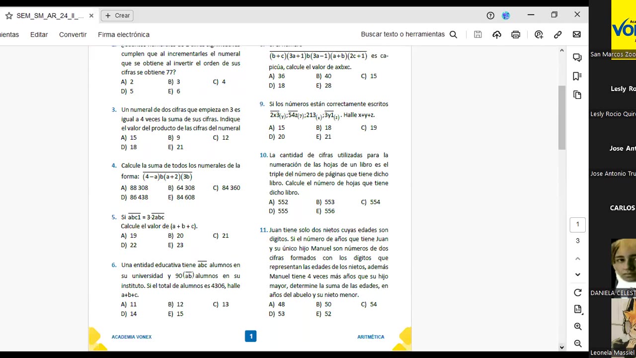 VONEX SEMESTRAL 2024 | Semana 07 | Aritmética