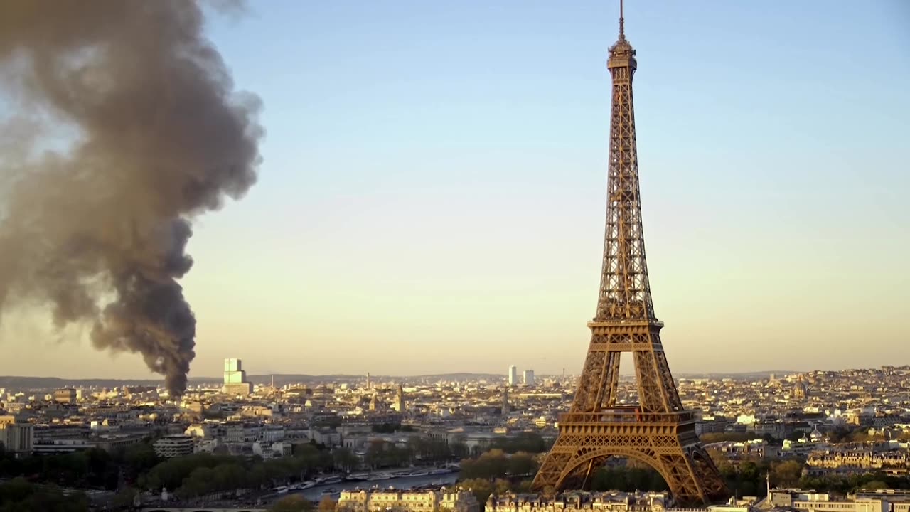 Black smoke billows over Paris as fire rages at waste center