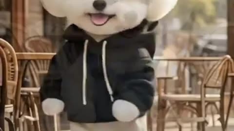 poodle dog dancing to the music of the moment