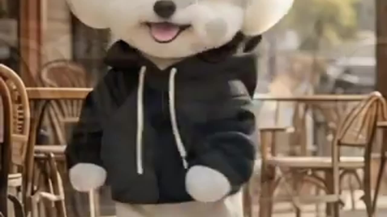 poodle dog dancing to the music of the moment