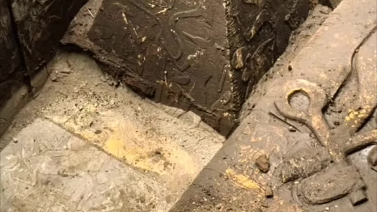 - ancient limestone sarcophagus and artifacts found in tula mexico