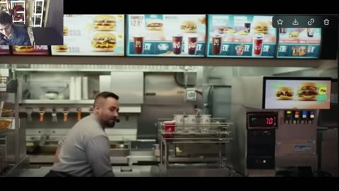 A Woman With Blond Hair Quits Her Employee Job At McDonald's With Comedic Style Fake Funny Parody