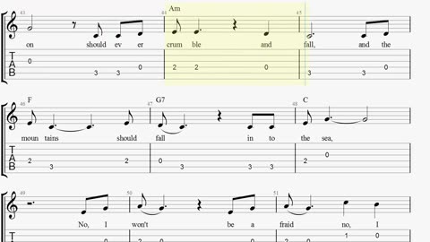 Easy to play guitar tabs for Stand By Me