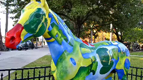 Horse statue video