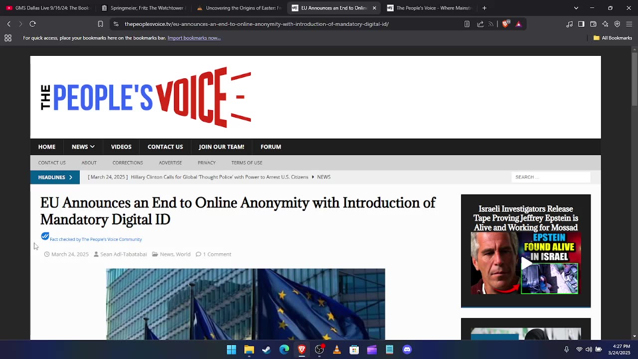 EU TO INTRODUCE MADATORY DIGITAL ID'S