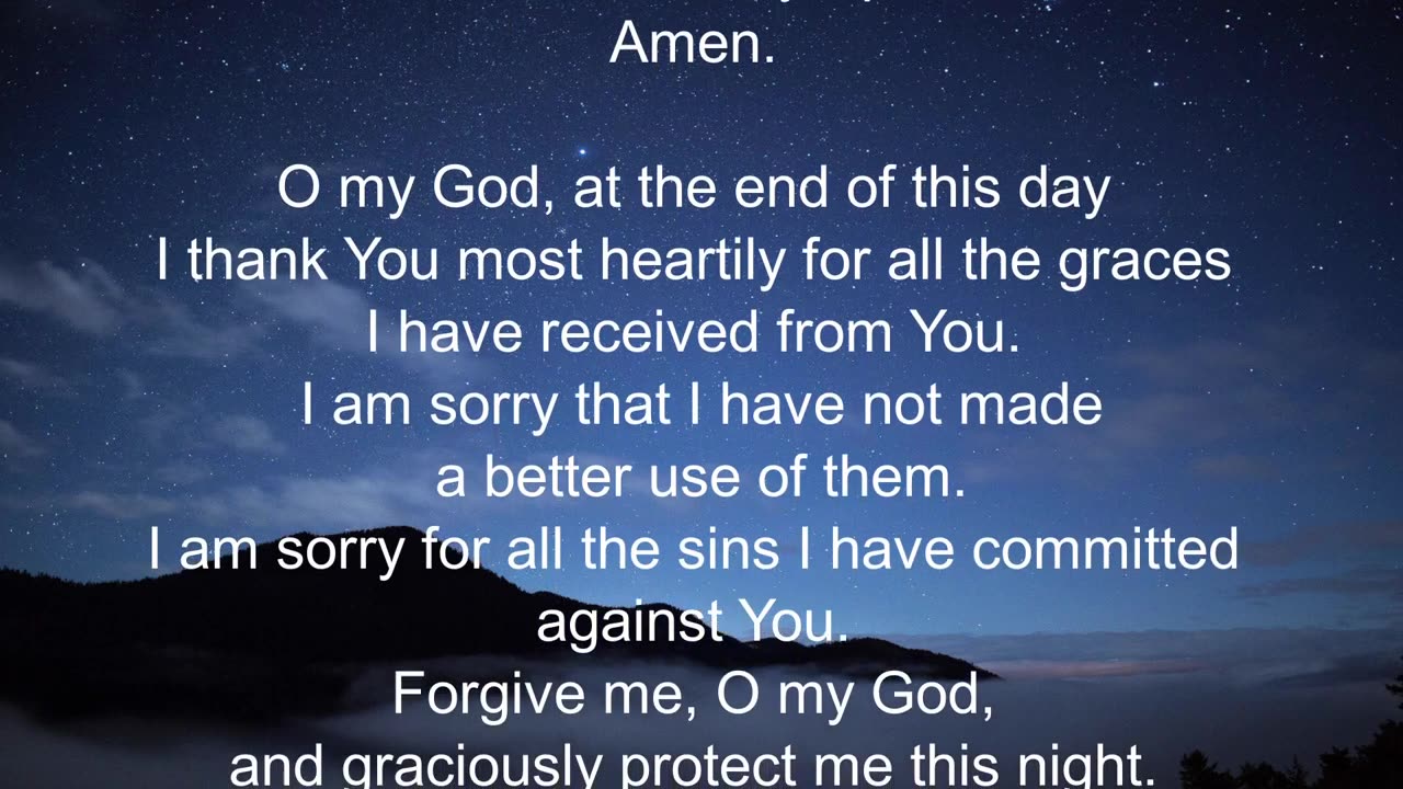 Catholic Evening Prayer - Prayer Before Going to Sleep