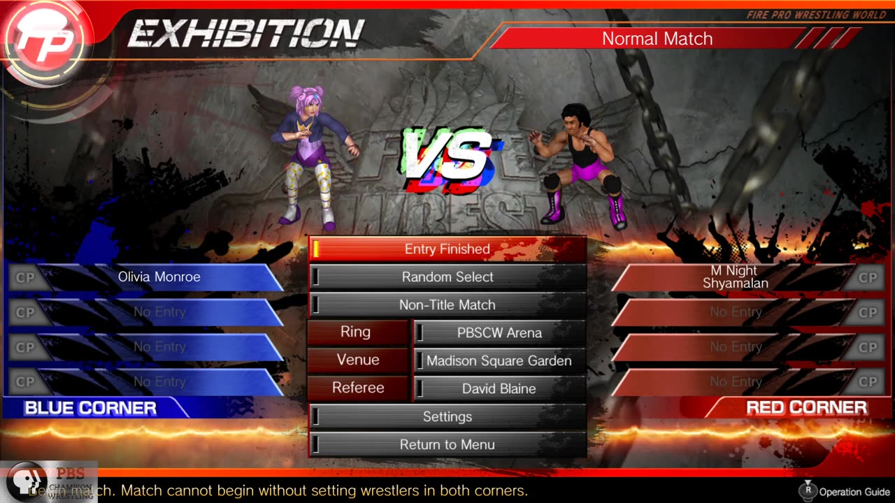 PBS Champion Wrestling 2022 - Olivia Monroe Vs. M Night Shyamalan (Best of Three)