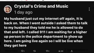 True Crime Youtuber Calls COPS on Husband After He UNPLUGS WIFI Live @crystalscrimeconversations ​