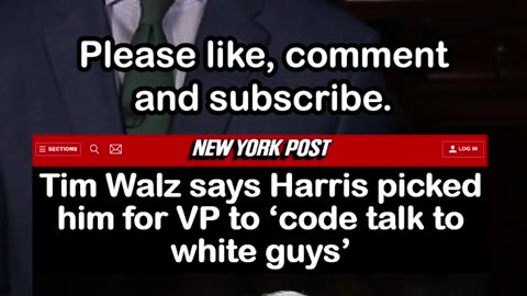 Tim Walz Says Kamala Harris Picked Him for VP to ‘Code Talk to White Guys’