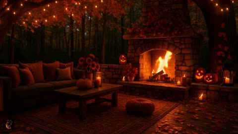 Autumn Lofi Fireplace – Cozy Fall Ambience with Crackling Fire and Relaxing Beats