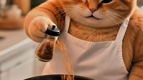 A cute cat enjoy the full life