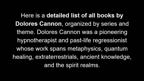 Dolores Cannon;s ALL Books