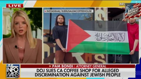 Pam Bondi needs to be fired our cities are Burning and she is suing a coffee shop