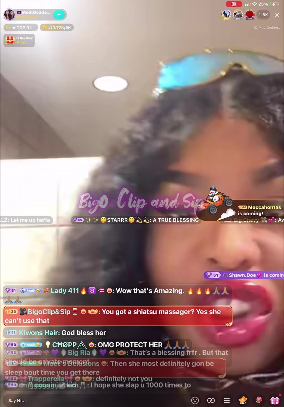 Moet live from family function looking uncomfortable pt 1 6/7/25 #bigoclipandsip