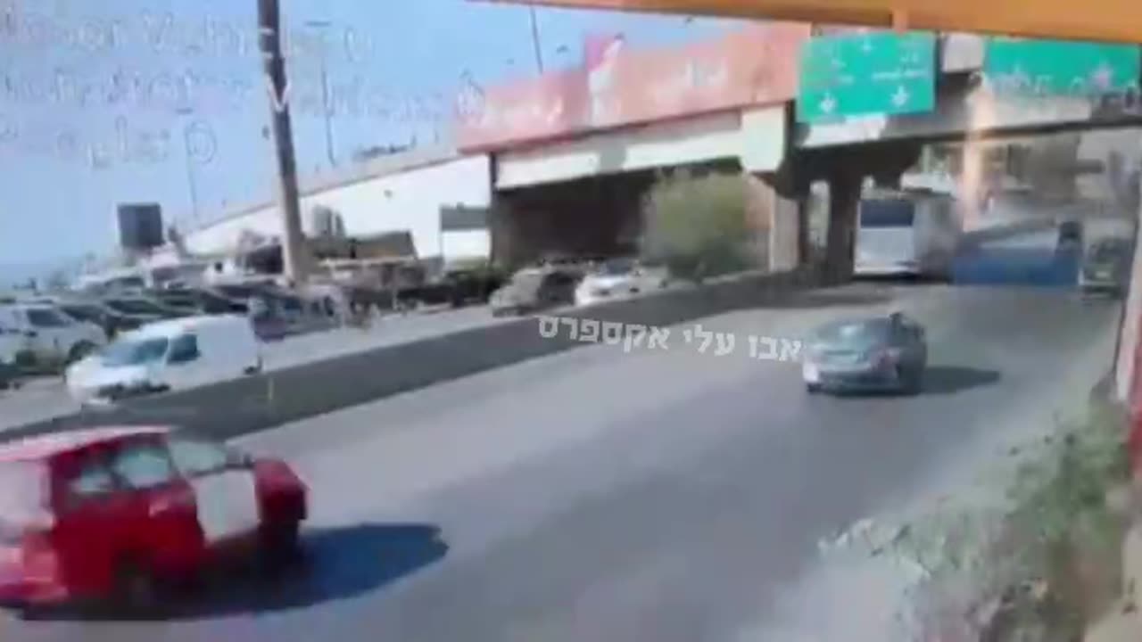 Footage of the moment the vehicle was attacked in the Khaleda area south of Beirut