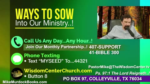 Mon. Aug. 18 - The Bible World of Mike Murdock...!!!