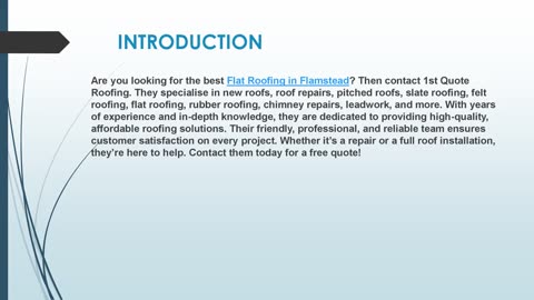 Looking for the best Flat Roofing in Flamstead