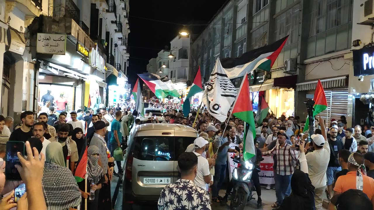 مسيرة شعبية بطنجة لدعم فلسطين ومناهضة التطبيع 28 08 2025 عدالة اجتماعية