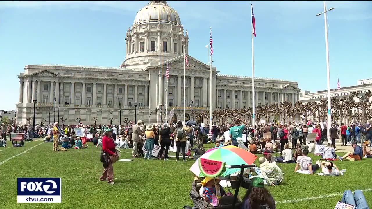 Thousands protest President Trump's policy's across the Bay Area